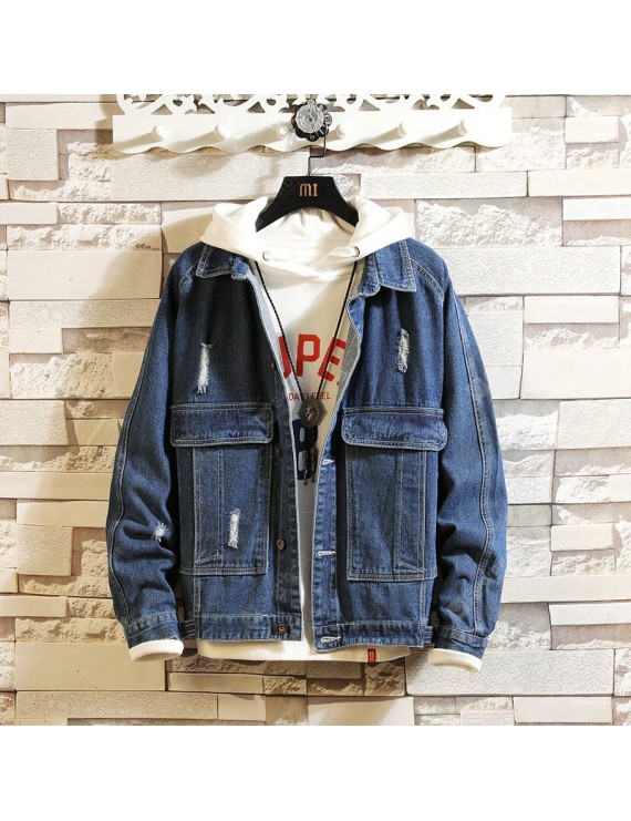 Autumn and Winter Men's Casual Loose Denim Jacket